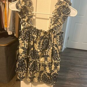 Elegant Navy and Cream Women's Top